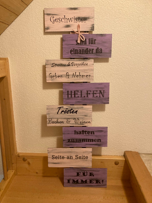 Holzschild Geschwister