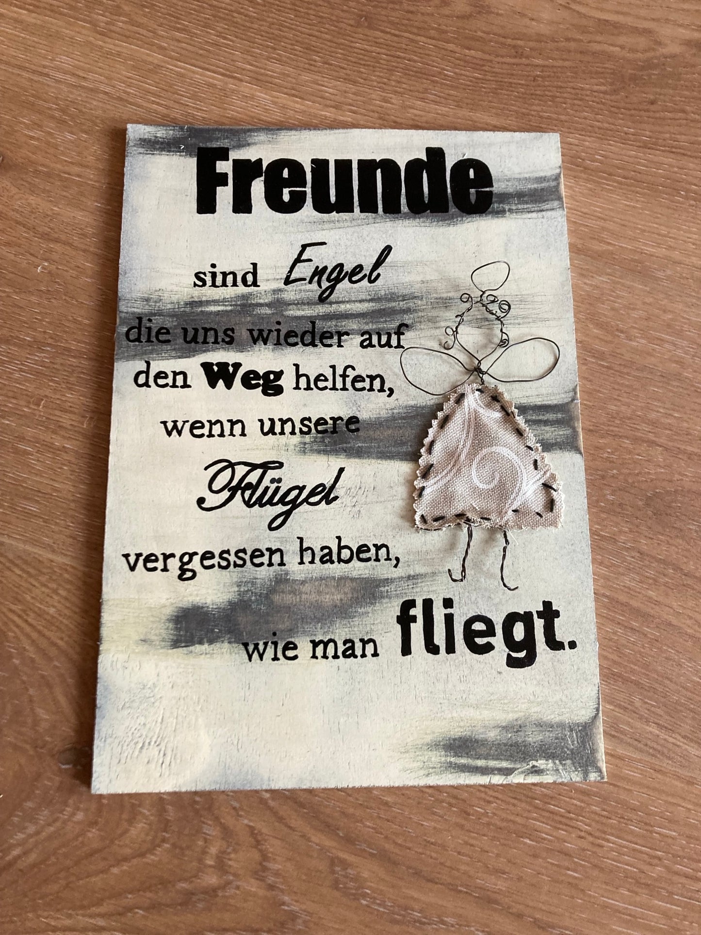 Holzschild A4 Freunde Egel