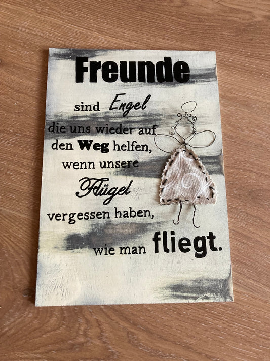Holzschild A4 Freunde Egel