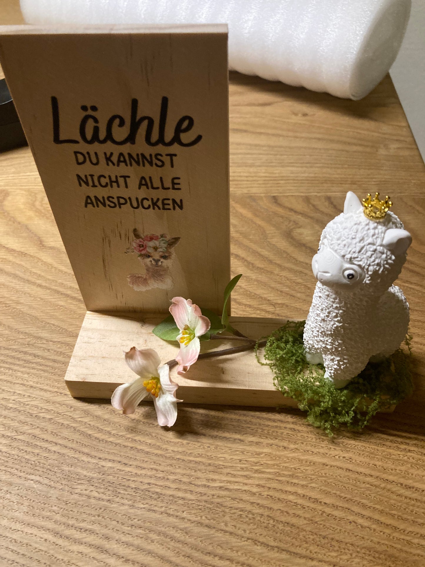 Alpaka gegossen Lächle du kannst sie nicht alle anspucken