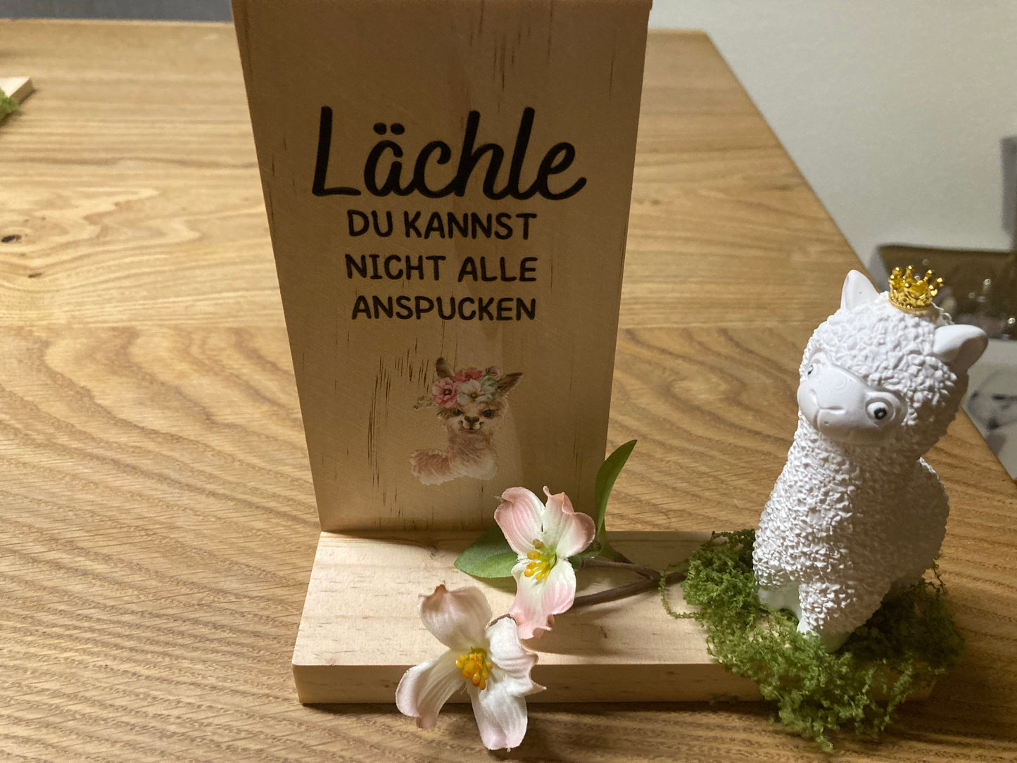 Alpaka gegossen Lächle du kannst sie nicht alle anspucken