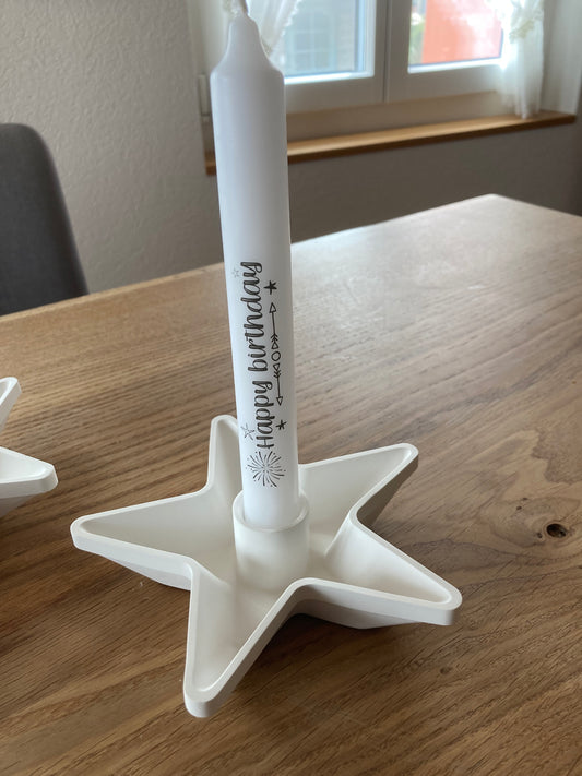 Kerzenständer Stern  Happy Birthday