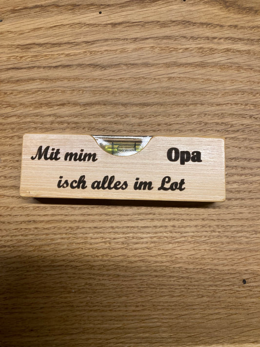 Wasserwaage Mit mim Opa isch alles im Lot